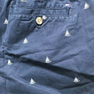 Tommy Hilfiger Womens 10 Shorts Sail Boat Pattern Blue